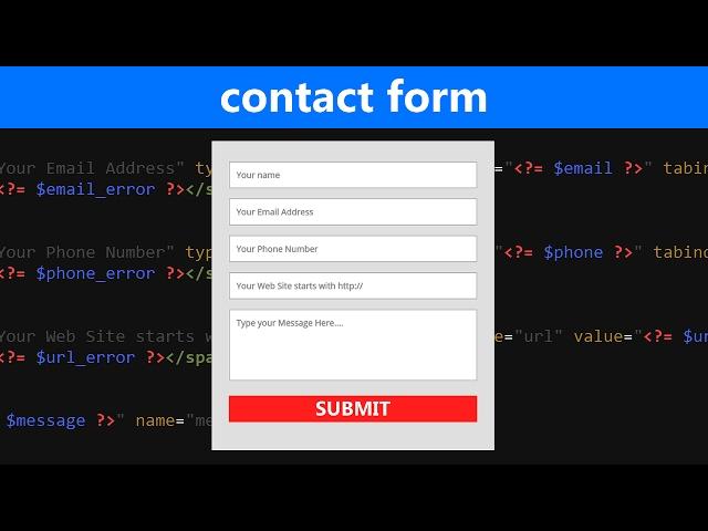 HTML/PHP Contact Form Tutorial with Validation and Email Submit