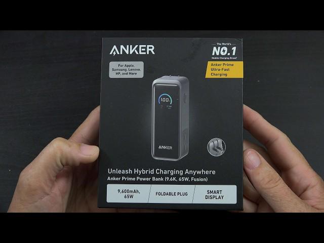 Anker Prime Fusion Power Bank, 9,600mAh 65W Battery Pack with 65W Wall Charger