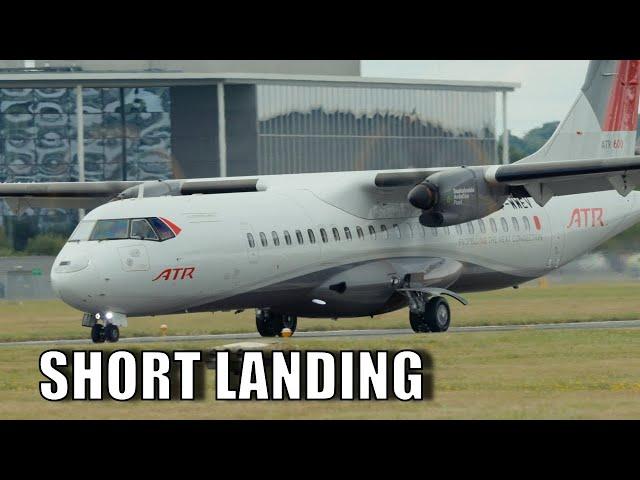 ATR-72 Pilots Shock the Crowd with a Mind-Blowing Short Landing at Farnborough 2024 Airshow!