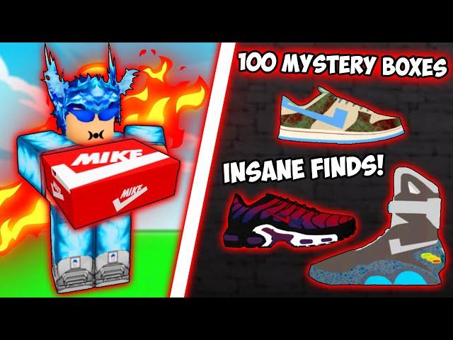 Buying 100 Mystery Boxes In Sneaker Resell Simulator (Roblox)