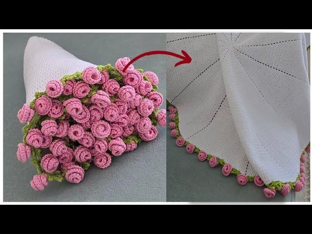 Kolay ve Şık: Tığ İşi Gül Buket Battaniye Nasıl Yapılır?