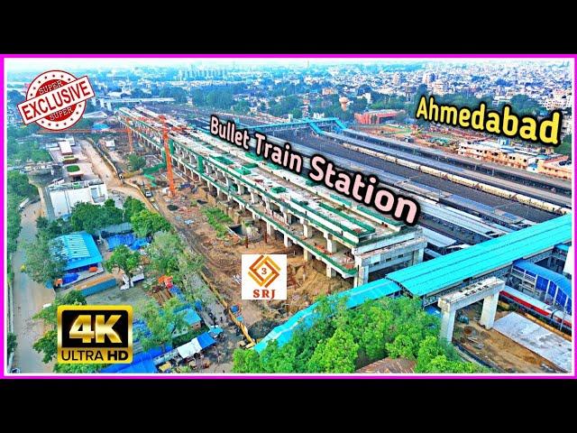 Exclusive : Ahmedabad Bullet Train Station Construction Update | Mumbai High Speed Rail | Drone SRJ