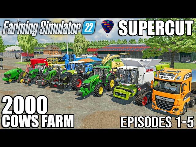 2000 COWS FARM - SUPERCUT (Episode 1-5) | Farming Simulator 22