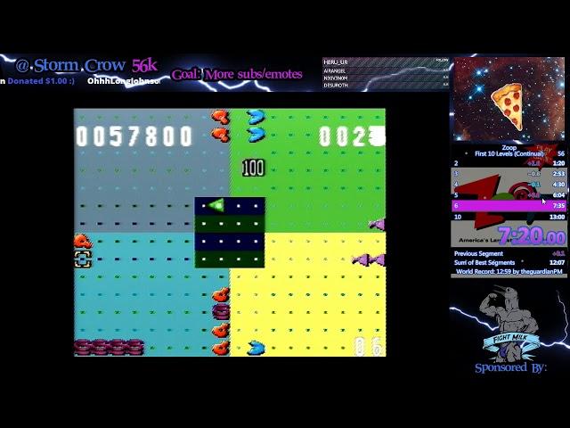 12:55 World Record - Zoop (First 10 Levels - Continual) SNES Speedrun