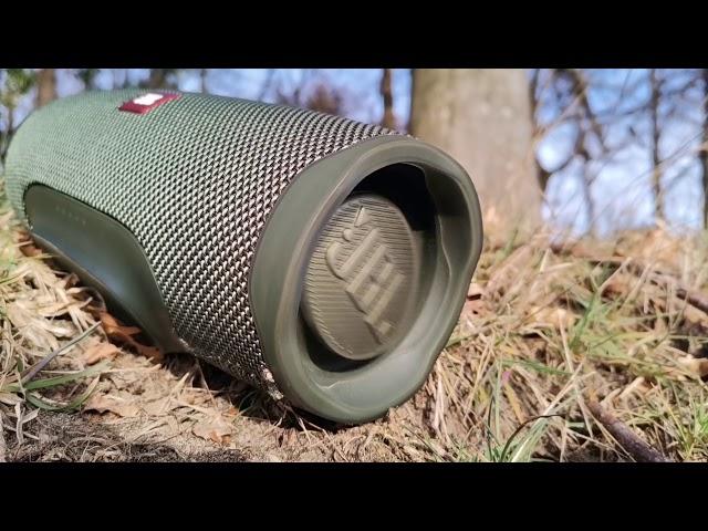 Jbl charge 4 green (GG) outdoor bass test with 100%LFM in forest