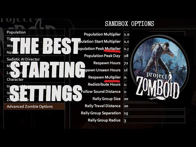 THE BEST SETTINGS FOR YOUR FIRST PROJECT ZOMBOID WORLD! (FOR BEGINNERS)