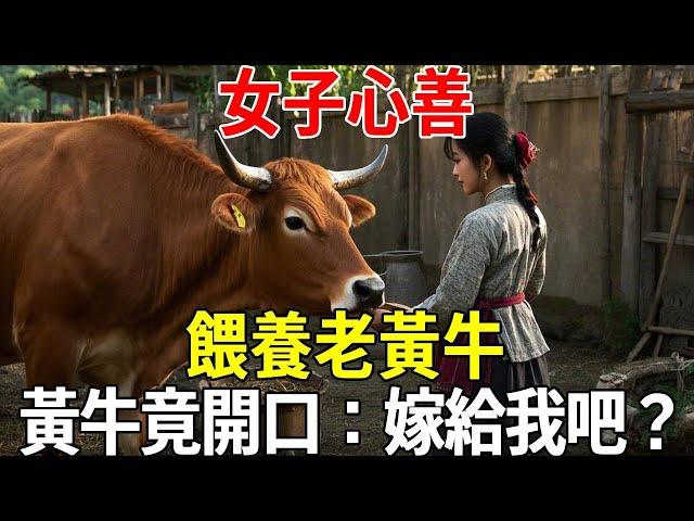 女子心善，餵養老黃牛，黃牛竟開口說話：嫁給我吧？#蝴蝶飛飛 #民間故事 #奇聞趣事 #古代小說#懸疑