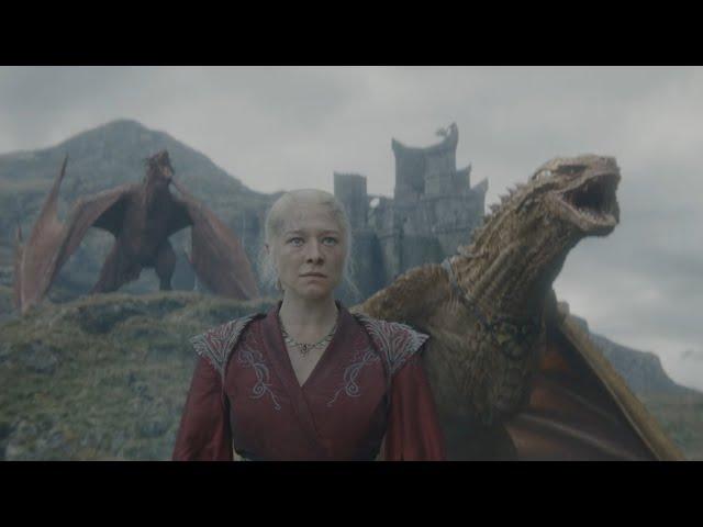 Vhagar and Aemond Encounters 3 of Rhaenyra New Dragons House of Dragon Season 2 Episode 7 Ending