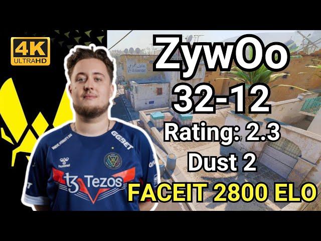 ZywOo (32-12) Rating:2.3 (Dust2) | Sep 5, 2024 #cs2 #pov