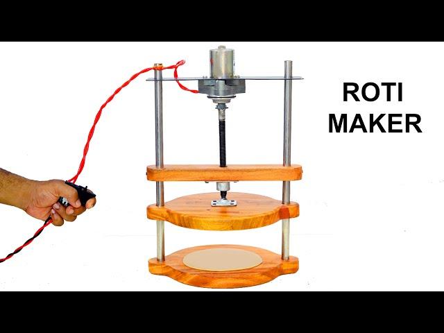 How to Make Roti Maker / DIY Press Chapati , Puri Maker With Self Motor