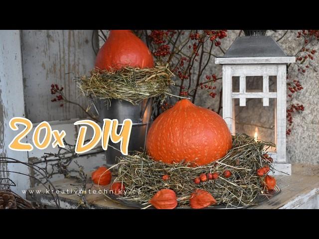 20x Fall DIY in 10 min: Inspiration for a simple decoration with pumpkins