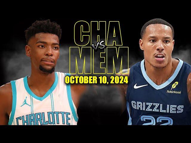 Charlotte Hornets vs Memphis Grizzlies Full Game Highlights - October 10, 2024 | NBA Pre Season