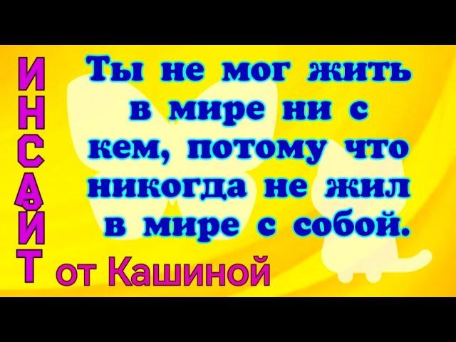 Инсайт меняющий мир! жить в гармонии с собой это круто!