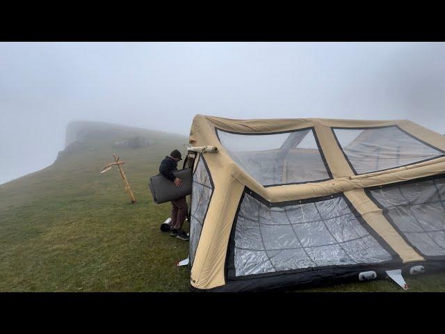 CAMPING ON THE EDGE OF A CLIFF DURING A STORM | OUR TENT WAS FLYING AWAY