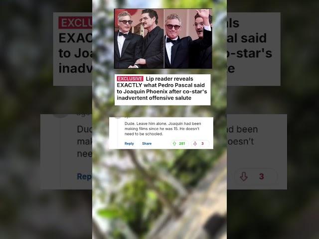 Lip reader reveals EXACTLY what Pedro Pascal said to Joaquin Phoenix ...#celebrity