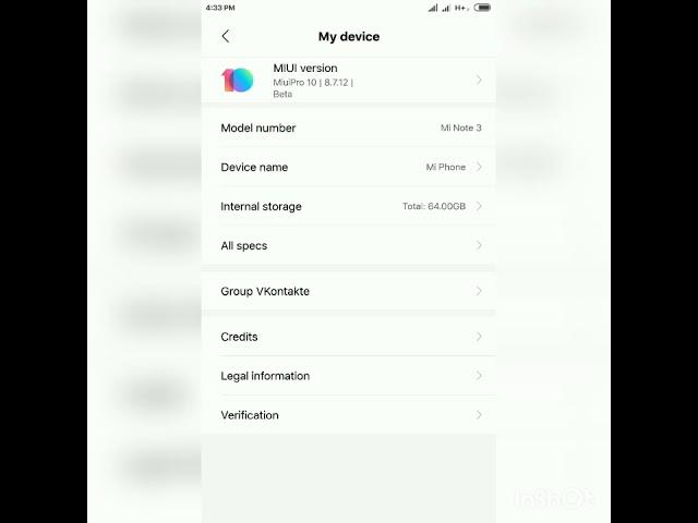 Xiaomi mi note 3 miui 10 miuipro ROM