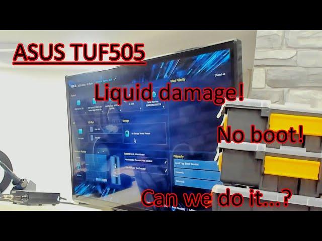 ASUS TUF505 - Flüssigkeitsschaden, schaltet nicht ein