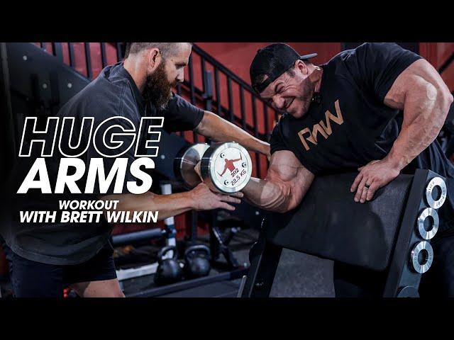 Biceps and Triceps Workout - Bodybuilding w Brett Wilkin and Joe Bennett Hypertrophy Coach