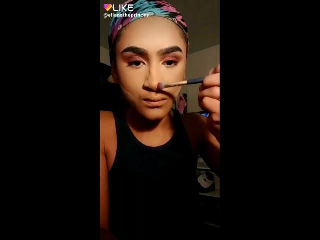 Glitter cut crease makeup look/boy to girl