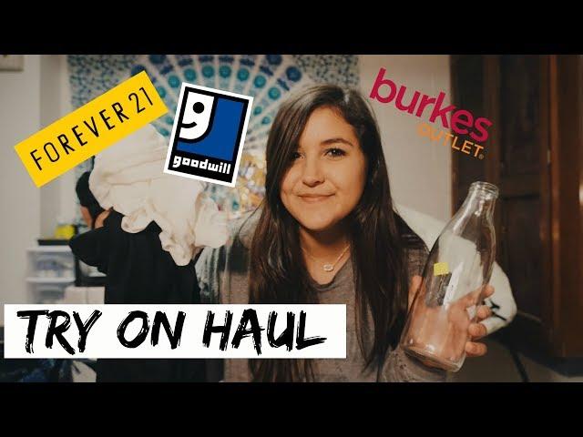 TRY ON HAUL VIDEO (goodwill, forever 21, burkes) | reagonzbeauty