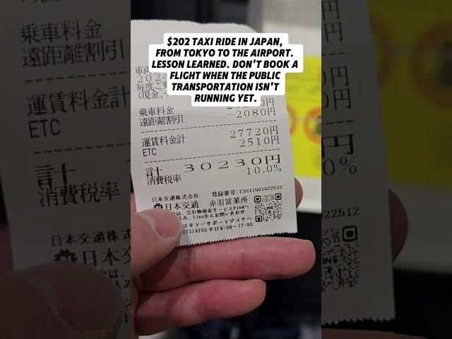 Dumb Traveler Mistake. $202 taxi ride in Japan, from tokyo to the airport. #travelmistakes #travel