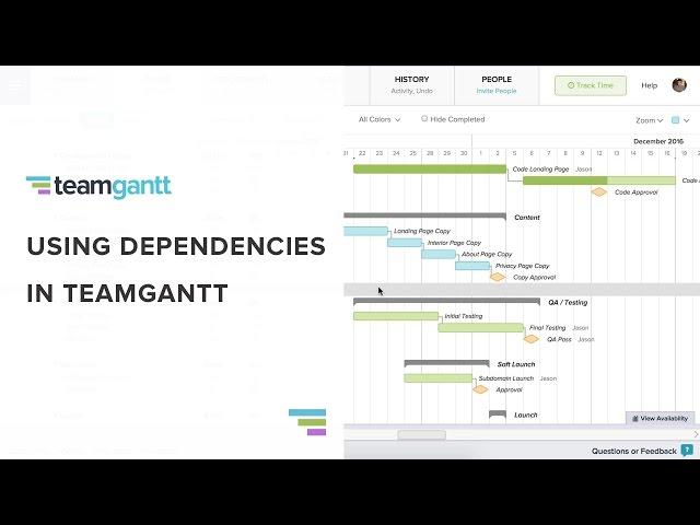 Dependencies in TeamGantt