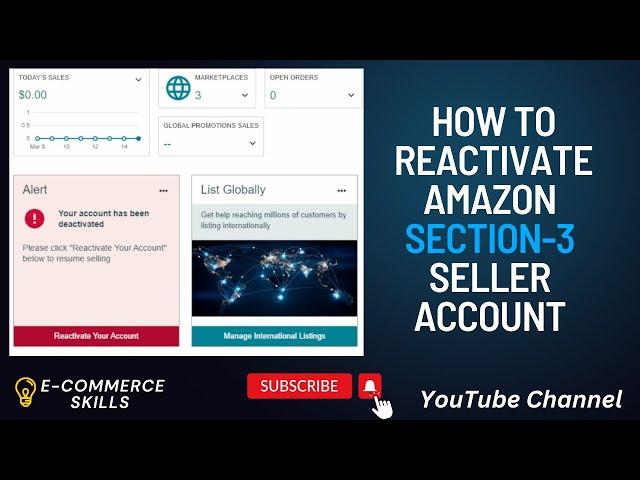 How To Reactivate Amazon Section 3  Seller Account | How To Reinstate Amazon Seller Account