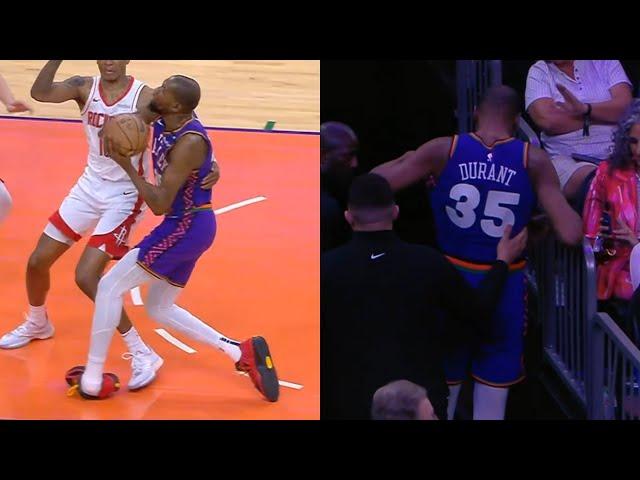Kevin Durant struggles to walk to locker room after bad ankle injury vs Rockets