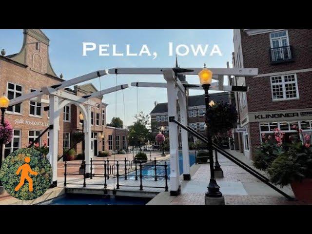 Pella, Iowa Historic Downtown - Virtual Walk - 4K - Slow TV