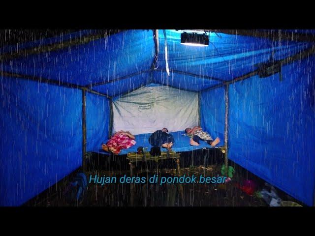 Camping in heavy rain, sleeping soundly in a large, warm hut, there was a strange sound even when we