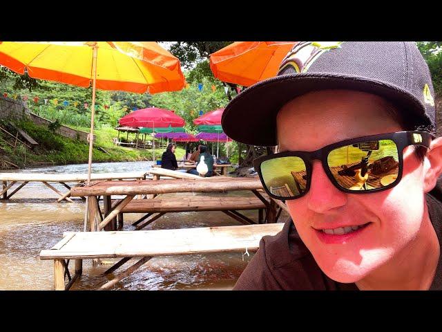 Eating Thai Food IN A RIVER UNDER A BIG TREE  Chiang Mai | ร้านอาหารต้นไม้ใหญ่ เชียงใหม่ ประเทศไทย