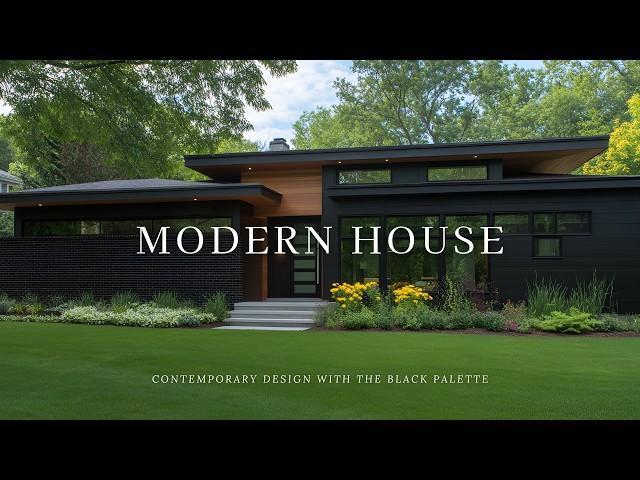 Modern house design with a study in contrasts, contemporary design with the black palette