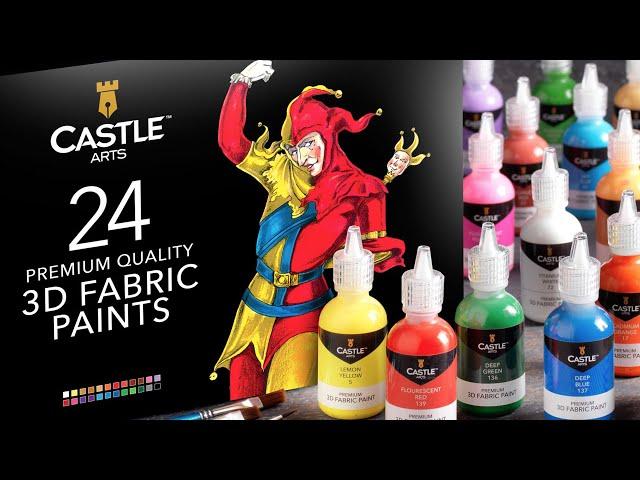 Castle Arts UK | 24 Piece 3D Fabric Paint Set