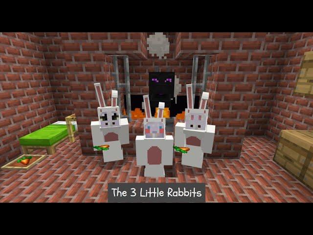 Minecraft Fairy Tale - The 3 Little Rabbits and a Big Bad Dragon- Story Time