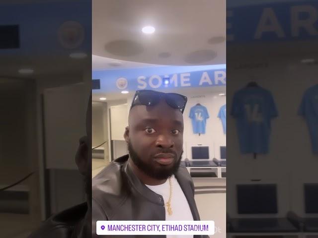 I’m at the dressing room of D champions,Manchester City #travel #uefachampionsleague #manchestercity