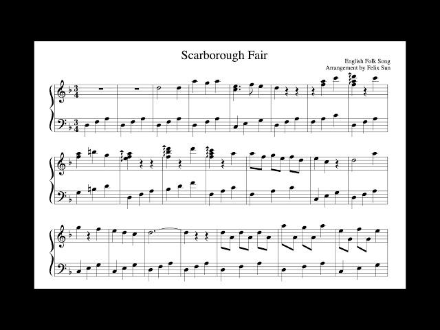 Scarborough Fair - Piano Arrangement by Felix Sun (sheet music)