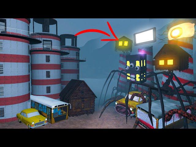 EVERYTHING TURNED INTO MONSTERS | HOUSE HEAD, LIVING BUILDING, ALL LIGHTHOUSE, CAR-BUS EATERS