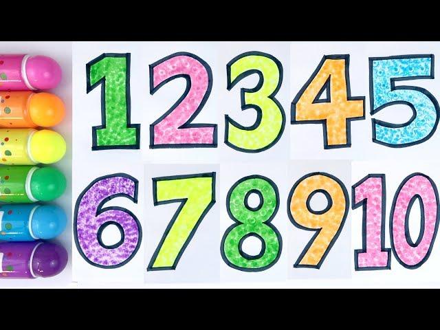 Learn Numbers for Children | Numbers 1 to 10 | Coloring with Stamp Color Pen