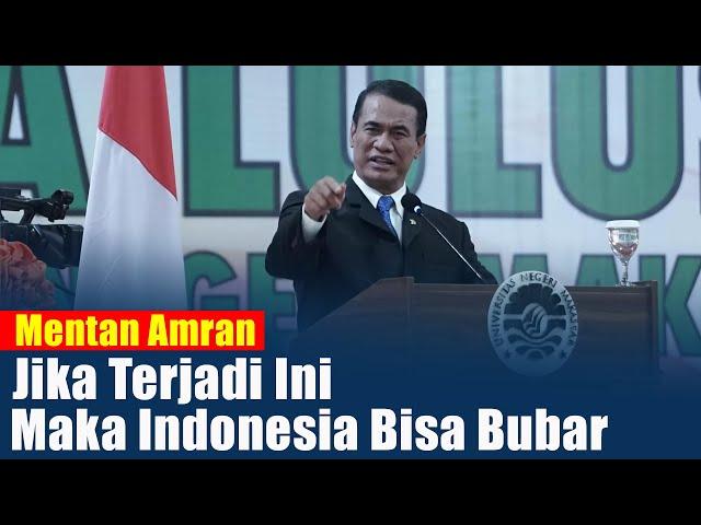 Mentan Amran -Jika Terjadi Krisis Pangan Indonesia Bisa Bubar