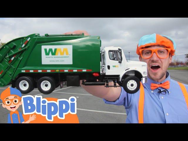 Blippi Recycles with Garbage Trucks | @Blippi | Vehicles for Kids