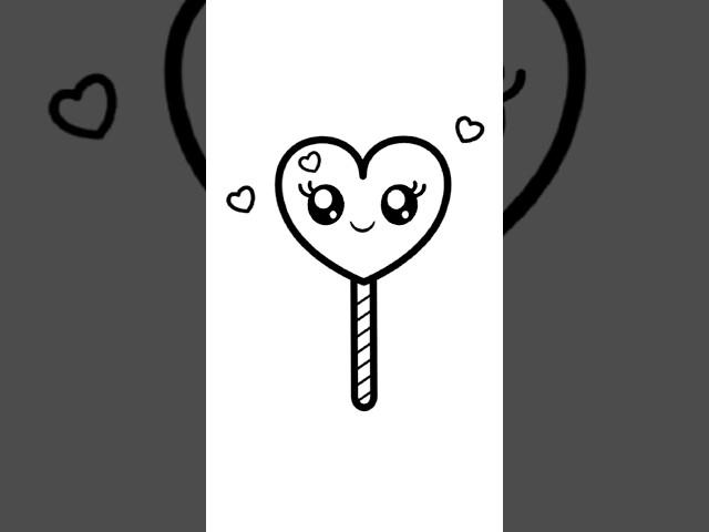 كيفية رسم وتلوين مصاصة كيوت خطوة بخطوة / رسم سهل / تعليم الرسم للمبتدئين || cute lollipop drawing