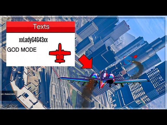 “GODMODE” Trolling The Stupidest Griefer With a B11 Jet on GTA Online