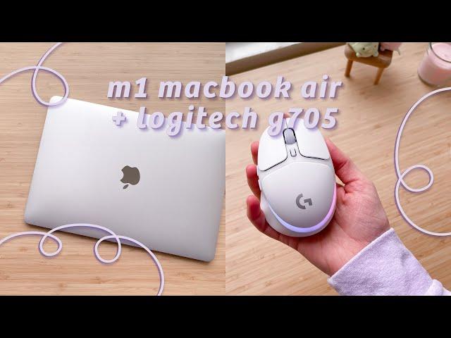  m1 macbook air,  logitech aurora g705 & accessories unboxing / back to school desk setup upgrade