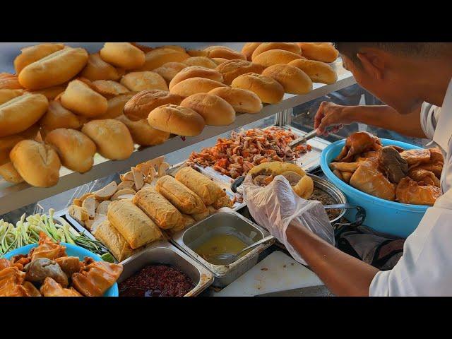 300 Pieces a Day !!! Only $1.25 NUMPANG PATÉ with Braised Pork Intestines | Cambodian Street Food