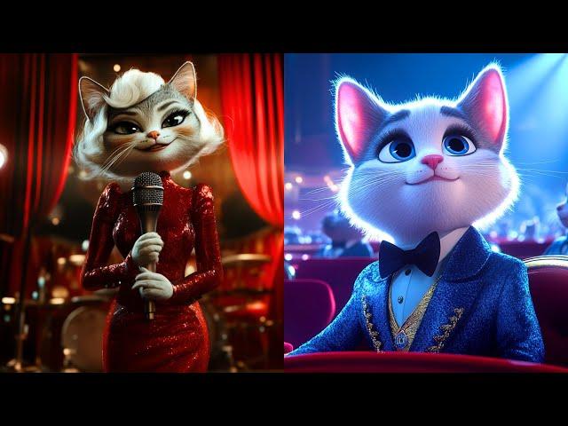 Purrfectly Charming: Singing Cat Brings Hollywood Glamour! 