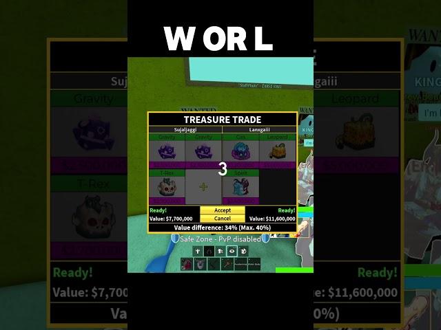 What People Trade For Gas | W or L Trading Gravity And Trex in blox fruit#bloxfruits#shorts