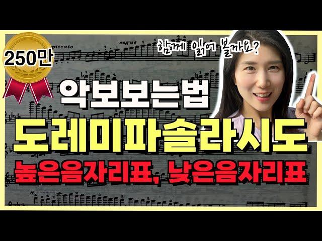 [악보보는법]도레미파솔라시도 함께읽어요! 높은음자리표 낮은음자리표 설명ㅣ앨리스