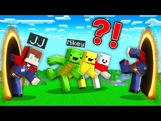 SPEEDRUNNER became DOCTOR STRANGE to CHEAT and TELEPORT vs 3 HUNTERS: JJ vs Mikey in Minecraft!