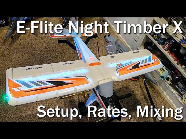 E-Flite Night Timber X Setup - Flaperons, Harrier Flaps, Snap Flaps, Rates, Receiver Programming