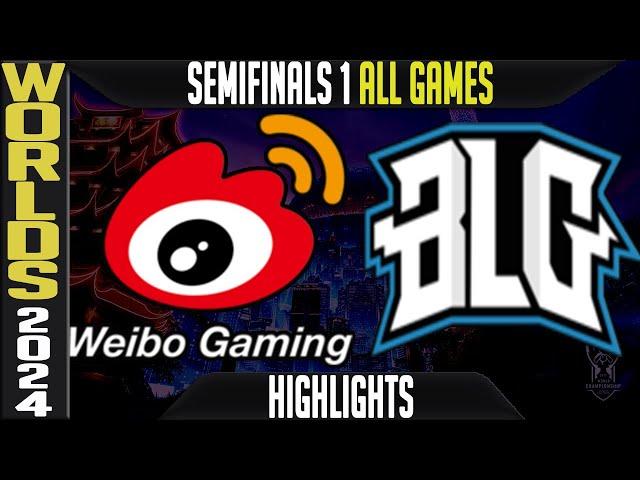 WBG vs BLG Highlights ALL GAMES | LoL Worlds 2024 Knockouts Semifinals | Weibo vs Bilibili